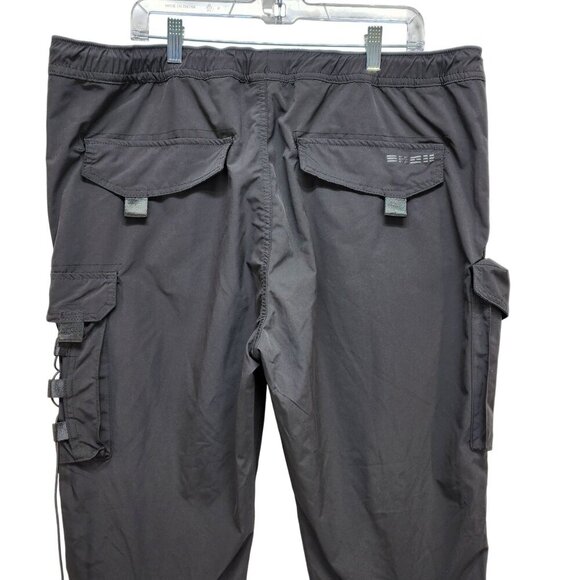 Mens Decibel 2XL Black Cargo Jogger Pants With Elastic Waist & Ankle Cuffs - Picture 15 of 16